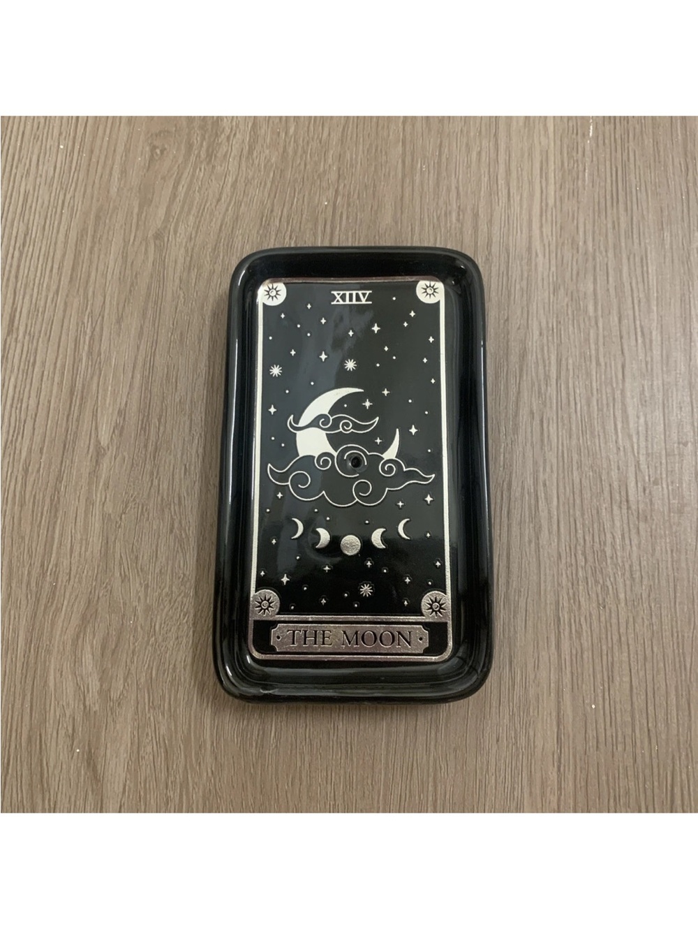 Tarot Card The Moon Ceramic Incense Dish Tray Holder, 4 3/4"